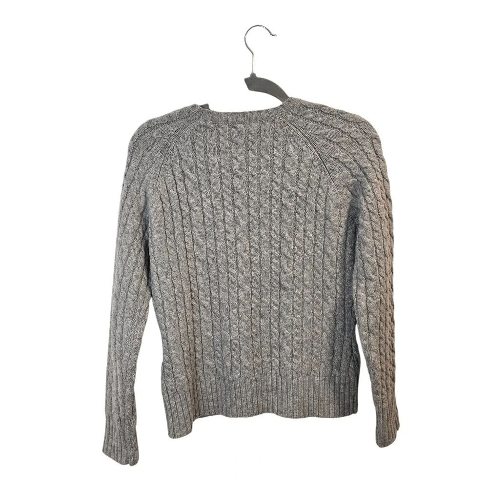 Gap Cable Knit Sweater Womens‎ Medium Gray Vintage Lambswool Stretch
